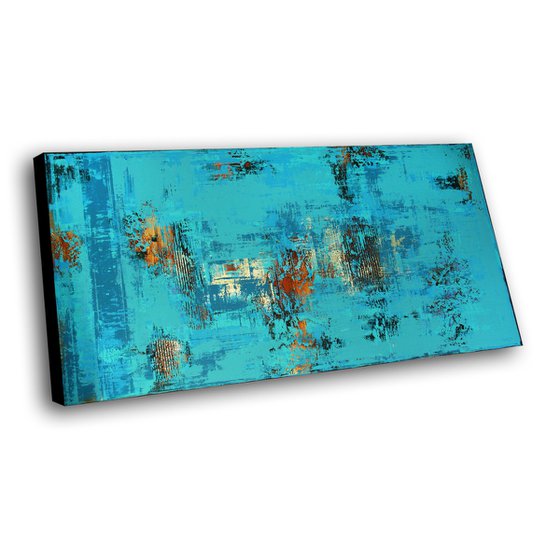 CARRIBEAN DREAM - 63" x 31.5" - XXL PAINTING - ABSTRACT TEXTURED ARTWORK ON CANVAS