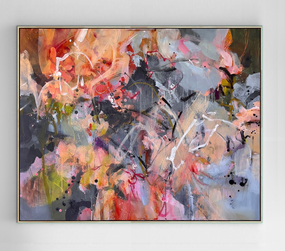 Organic Abstract Painting By Anna Rolskaya, 39 X 31, Immortal Whispers, Original Artwork