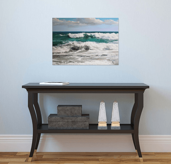 Emerald surf. 70x50 cm.