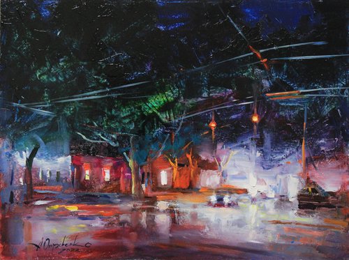 "Night street" by Alisa Onipchenko-Cherniakovska