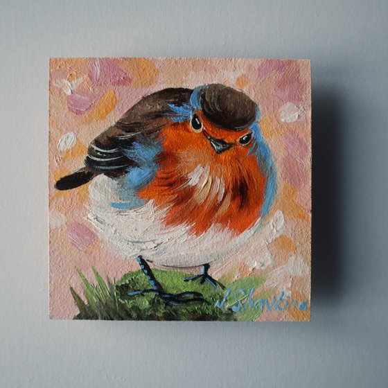 Robin Oil Painting on Canvas