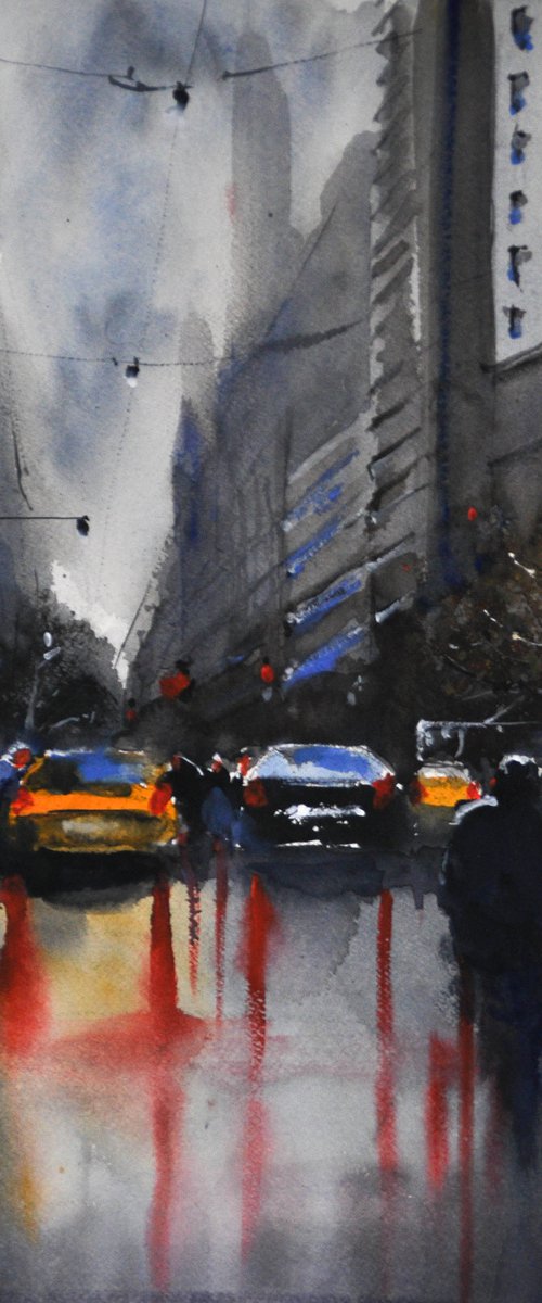 Rainy cityscape 2 by Flavio Furlan