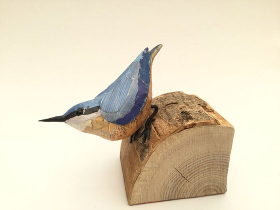 Nuthatch paper bird sculpture