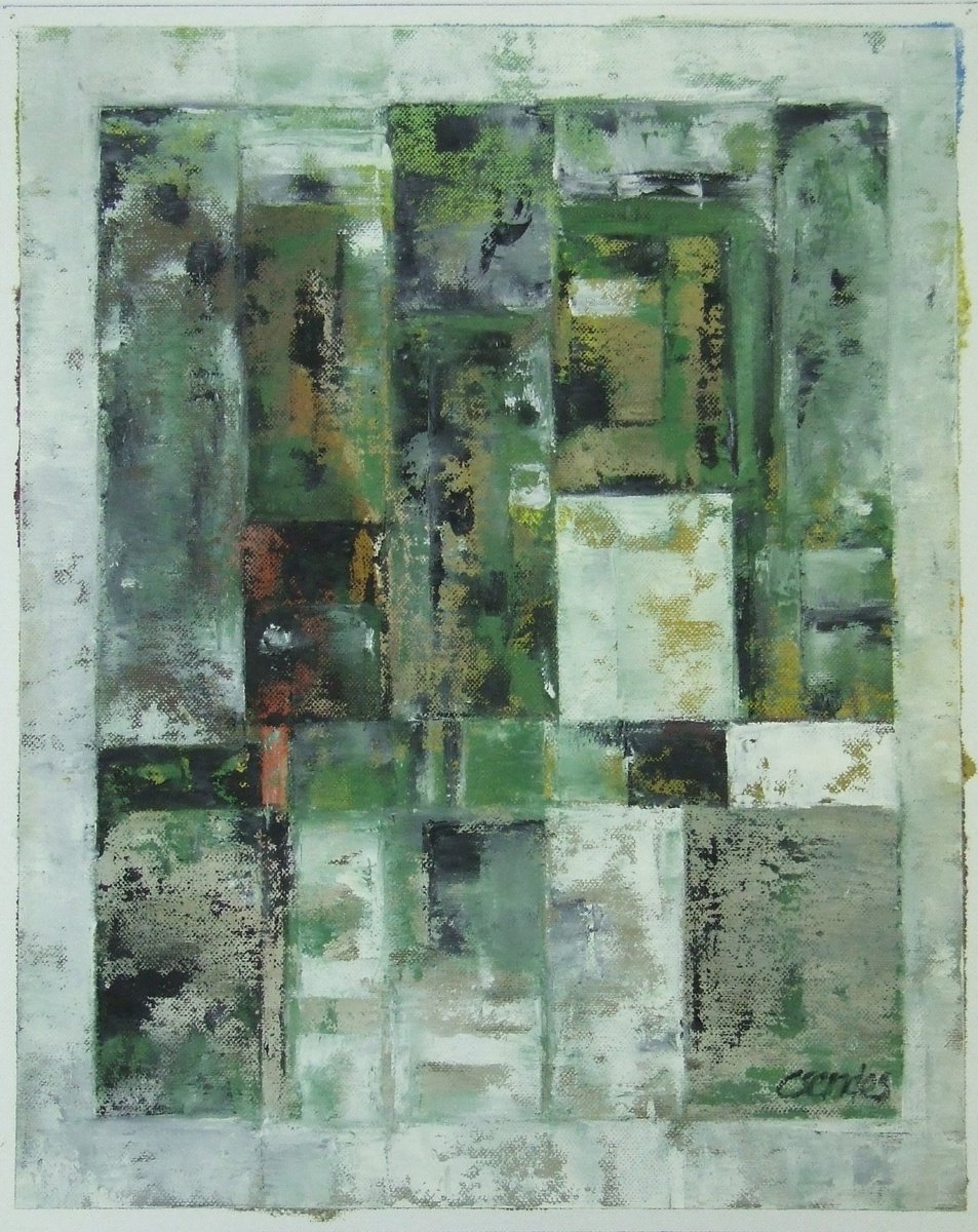 Abstract Oil Painting By Csaba Csendes, 12 X 15, Resonances Ii., Original Artwork