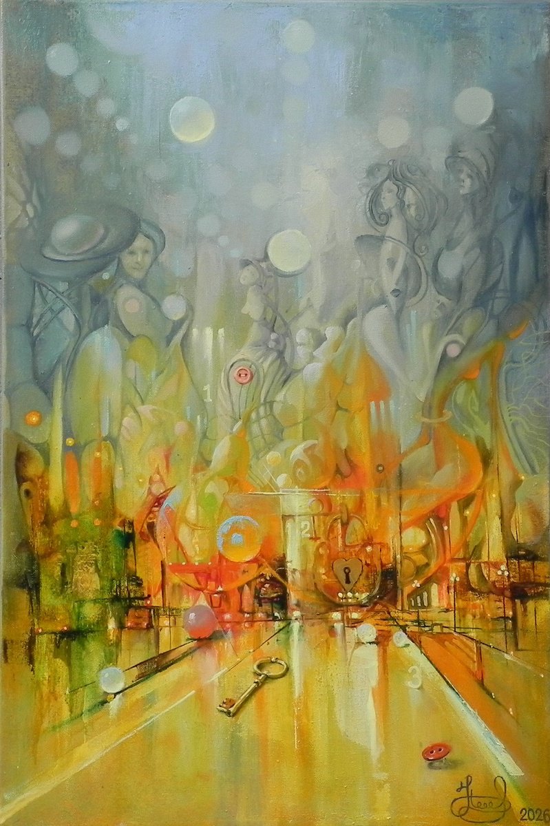 Surrealistic Oil Painting , *Keeper Of Secrets* By Yurii Novikov, 16 X 24, Artwork For Sale On Artfinder