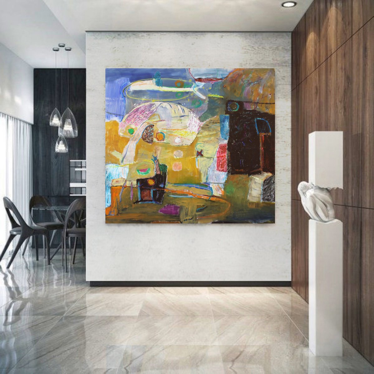 Abstract Oil Painting By Sergiy Dekalyuk, 81 X 76", Untitled ?0, Original Artwork