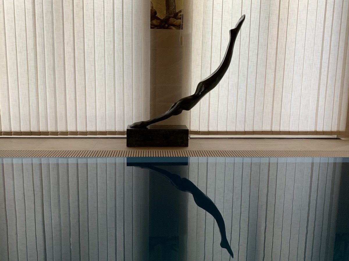 Expressive Portrait Bronze Sculpture By Toth Kristof, 59 X 53", Diver (Big), Original Artwork