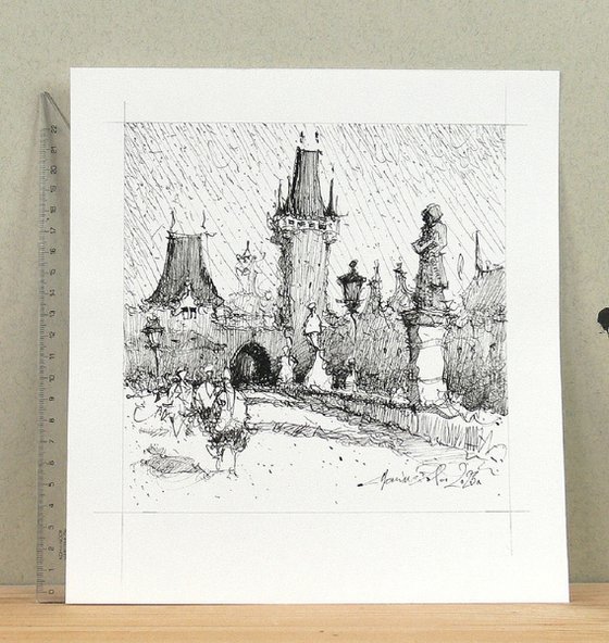 Prague ink drawing.