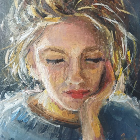 Reading girl art