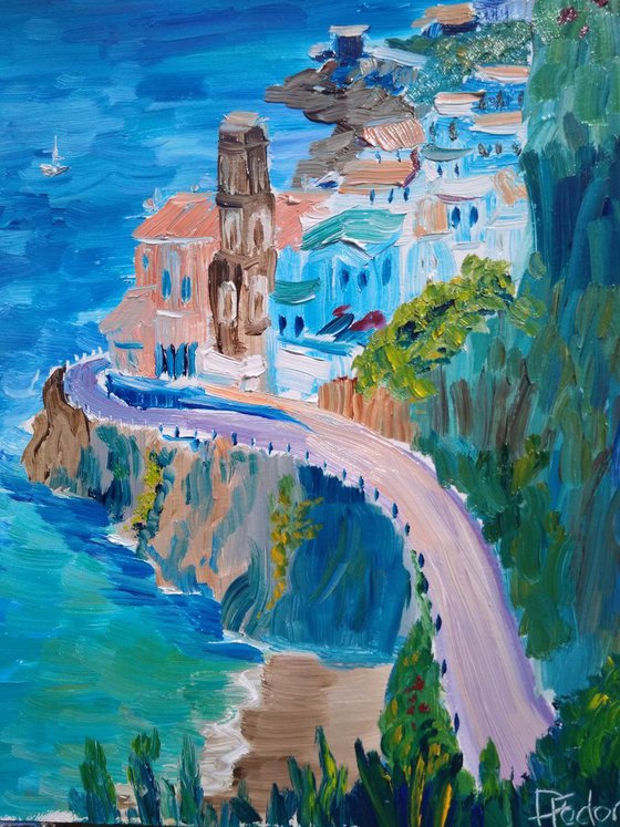 Coastal Road in Italian riviera