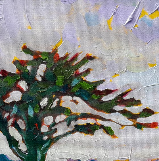 Poppies, Daisies, Tree