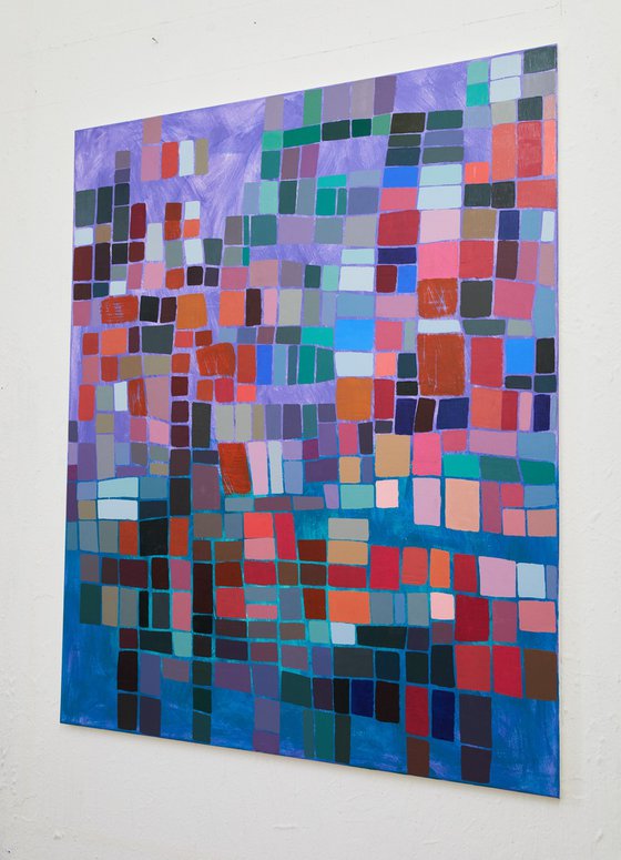 Squares / Turquoise Purple Orange