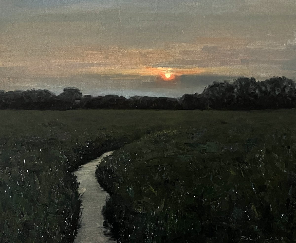 Impressionistic Landscape Oil Painting By Michael Rak, 24 X 20", Not Far From Poltava, Original Artwork