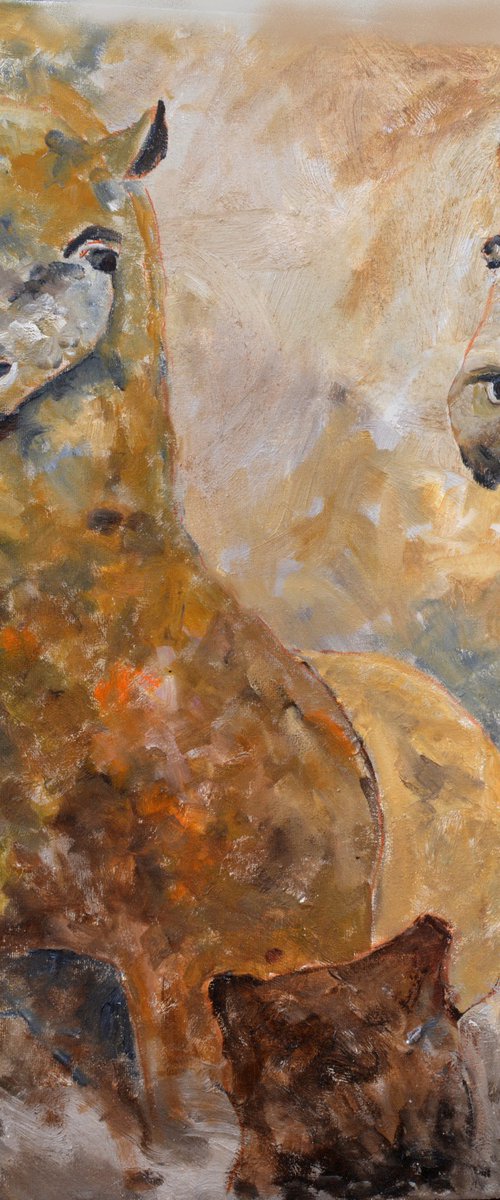 Two horses by Pol Henry Ledent