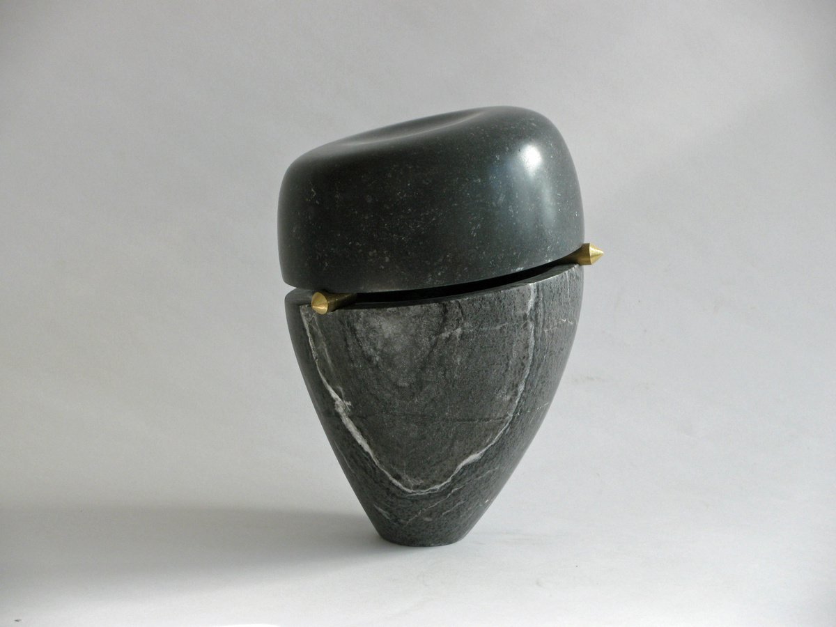 Abstract Stone Sculpture By Fieke De Roij, 8 X 12, Black Space, Original Artwork