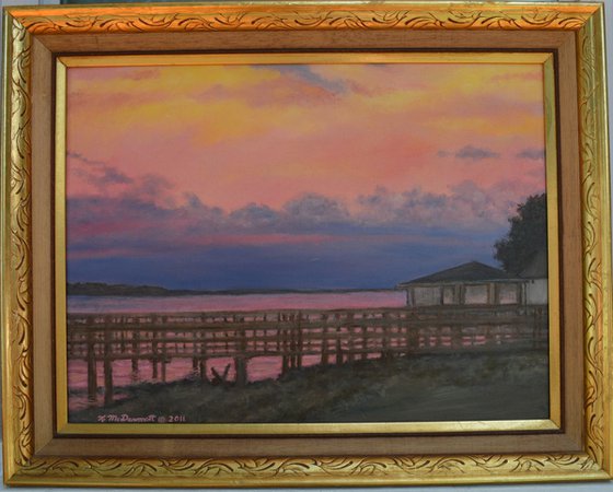 Night Sky at Lake Marion - 18X24 oil - Framed (SOLD)