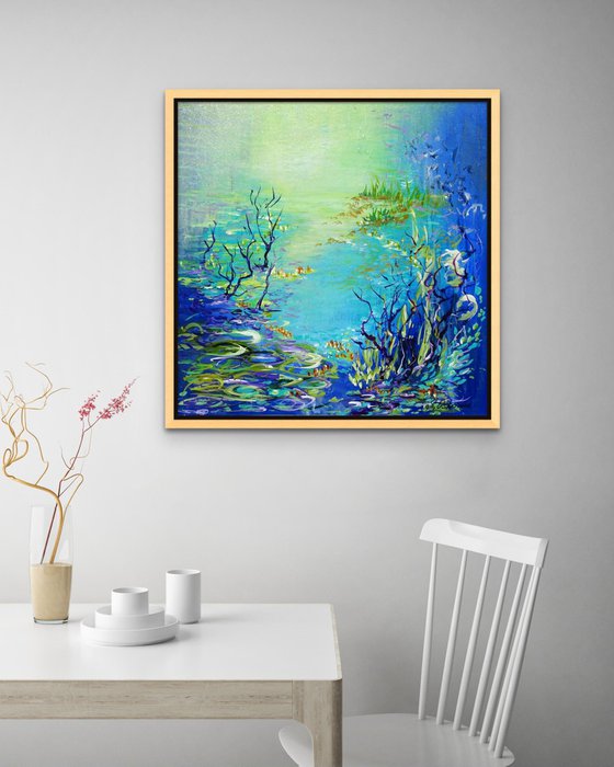 IT'S A NEW DAY. Modern Impressionism inspired by Claude Monet Water-lilies