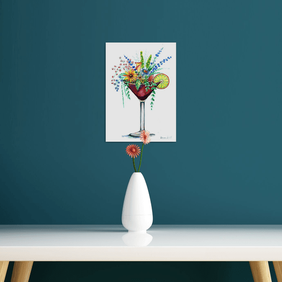 Flowers in Martini Glass