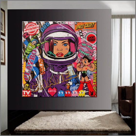 Cadet Galaga 150cm x 150cm Space Cadet Textured Urban Pop Art