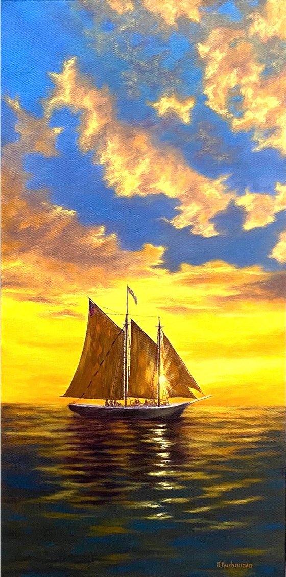 Sailboat at sunset