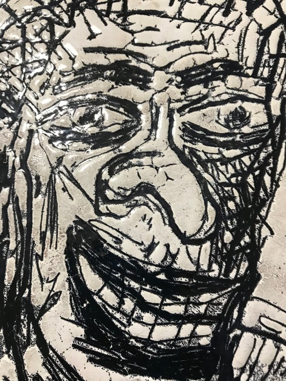 Portrait  (Hot enamel on copper)