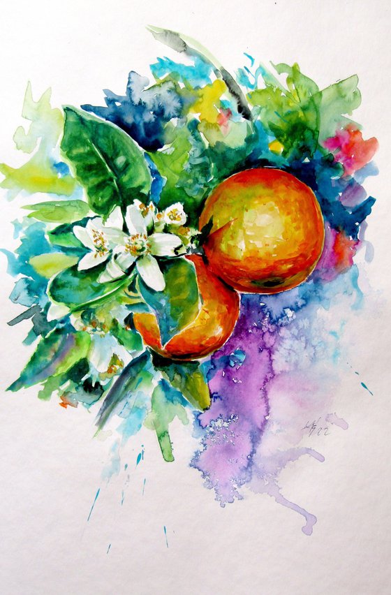 Orange flowering branch