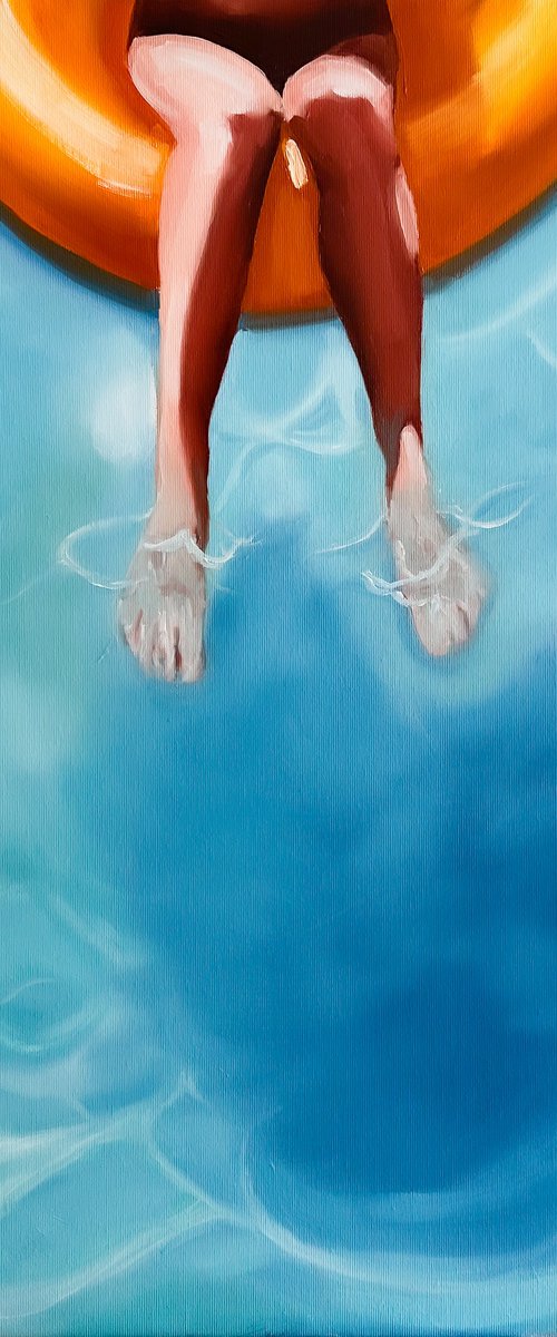In the Swimming Pool - Female Feet Woman Figure Painting by Daria Gerasimova