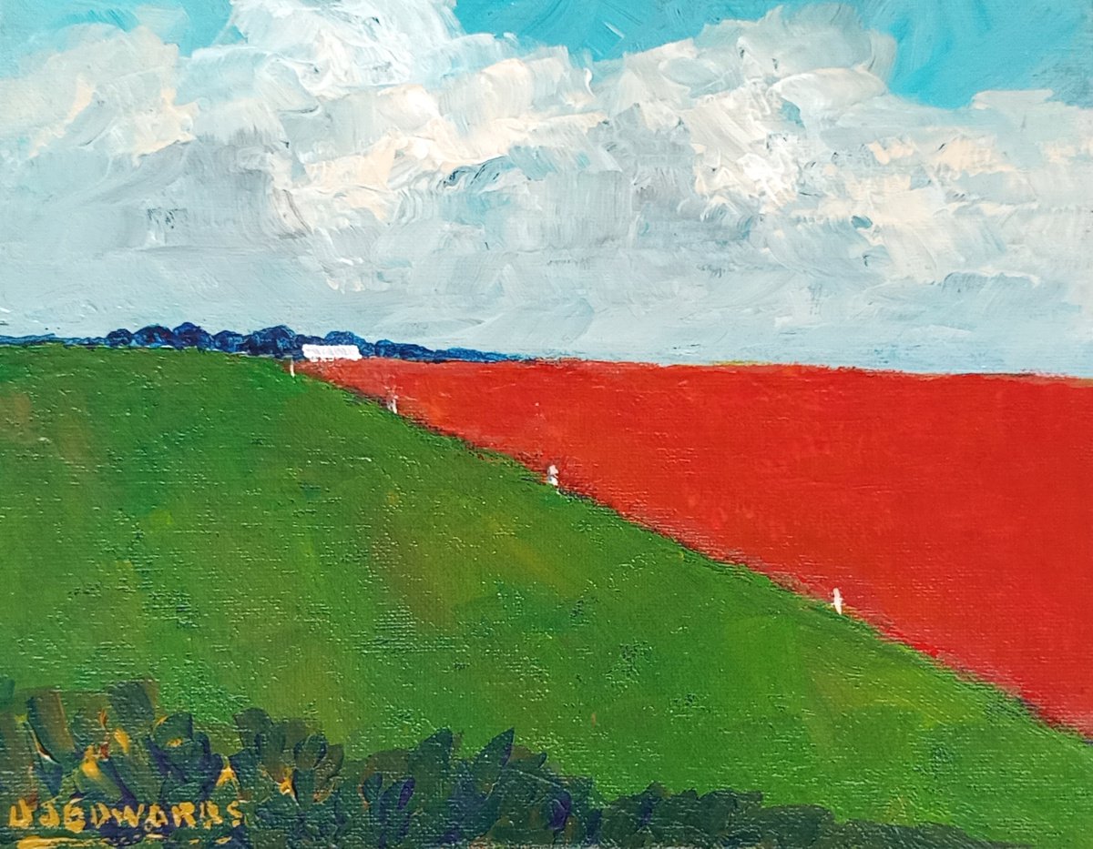 Impressionistic Landscape Acrylic Painting By David J Edwards, 10 X 8, Springtime, Skagit Valley, Original Artwork