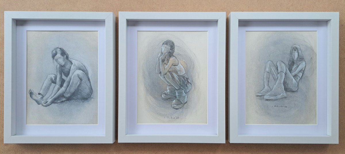 Portrait Drawing By Lee Jenkinson, 9 X 11", Female Forms 6, Original Artwork