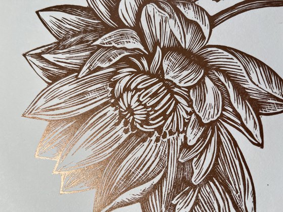 Floral Triptych Linocuts