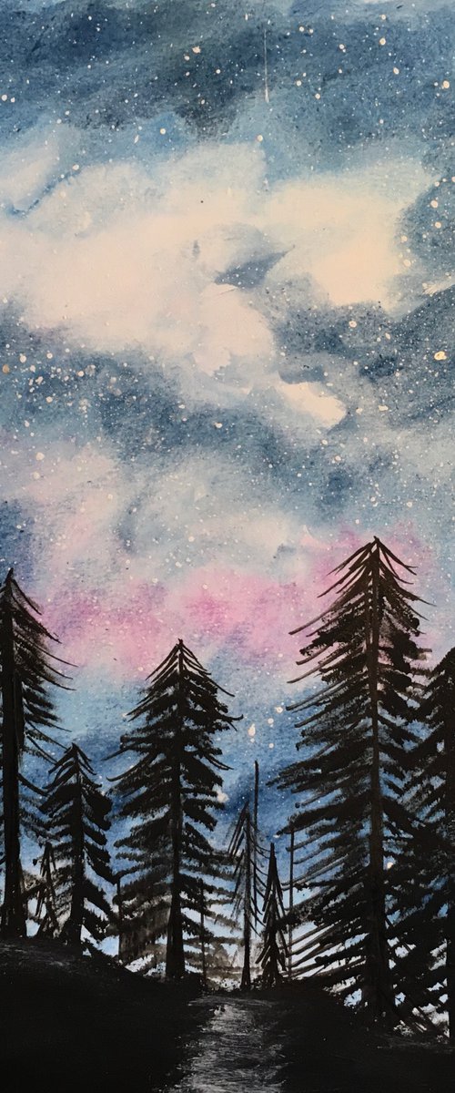 Forest at nightfall by Ruth Searle