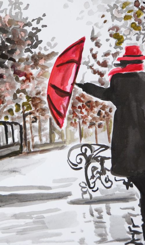 Rainy day   / 42 X29.7 cm by Alexandra Djokic