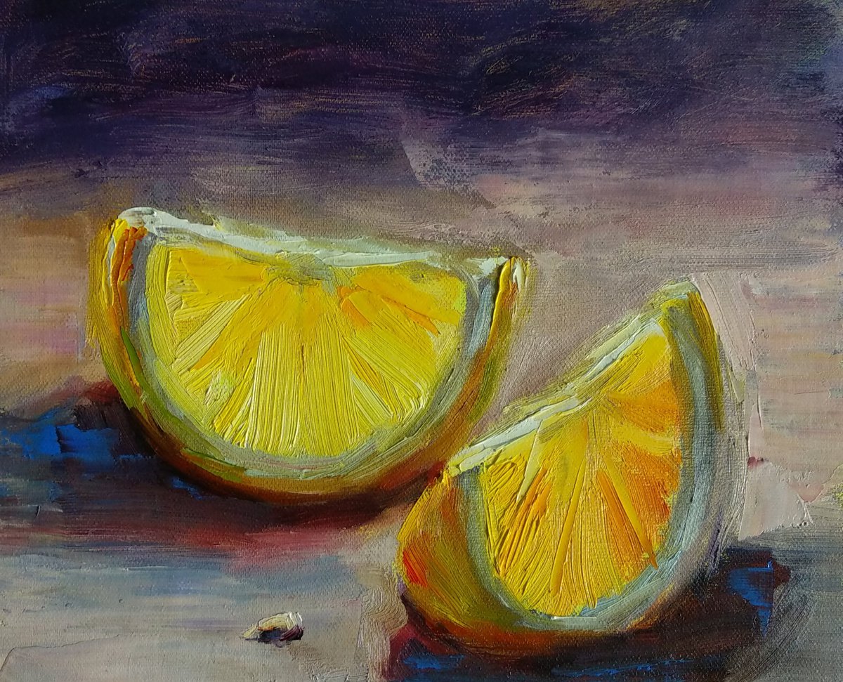 Juicy Lemon Fruits & Vegetables Kitchen Decor Sunny Wall Art by Anastasia Art Line