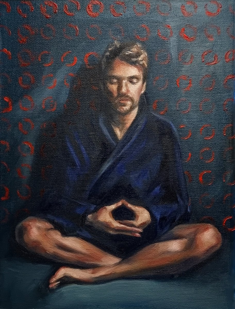 Expressive Portrait Oil Painting By Artmoods Tp, 12 X 16, Interlude 1123-05, Original Artwork