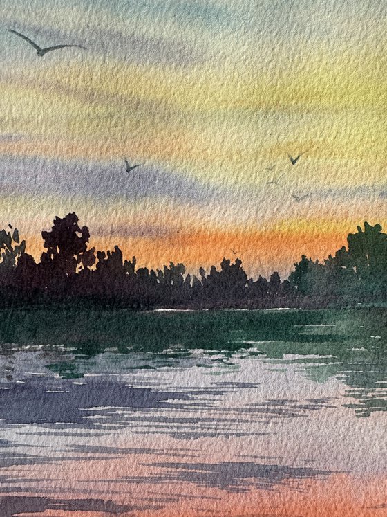 Sunset over Lake Biliner