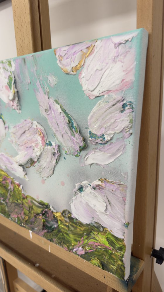 Impressionistic blue sky