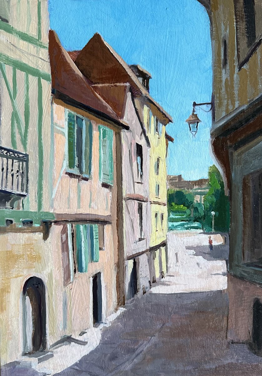 Old France street scene by Toni Swiffen