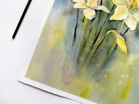 Yellow Daffodils painting