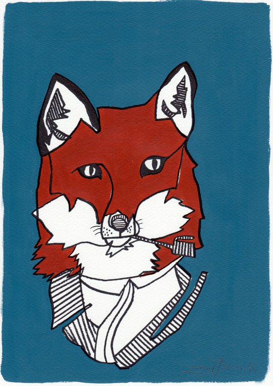 Fox With A Pipe
