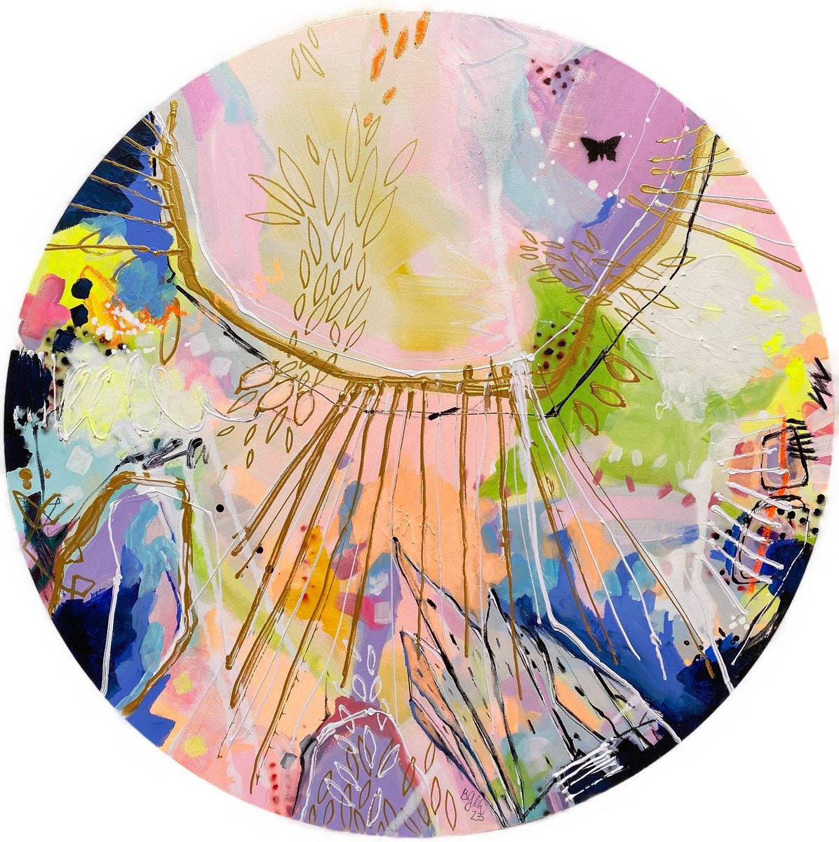 Organic Abstract Acrylic Painting By Bea Schubert, 28 X 28, Eden No.2, Original Artwork