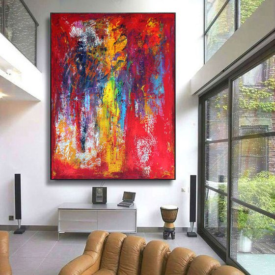 EXTRA LARGE 200X150 ABSTRACT PAINTING -About Mozart -