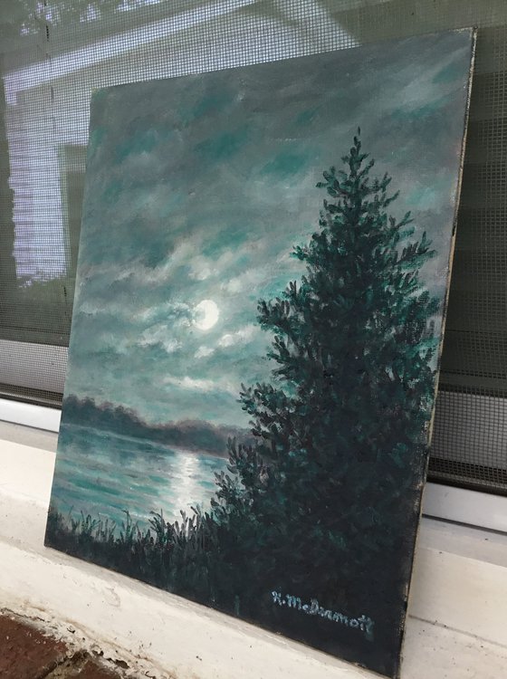 Nocturne in Turquoise - oil 10X8 (SOLD)