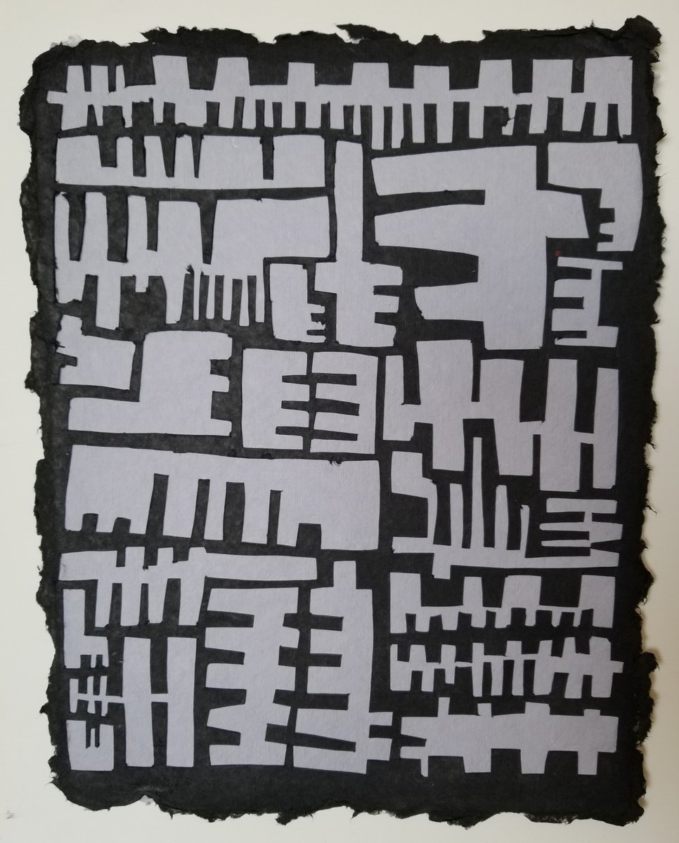 Abstract Collage By Anna Jannack, 9 X 11, Shapes Jammin V, Original Artwork