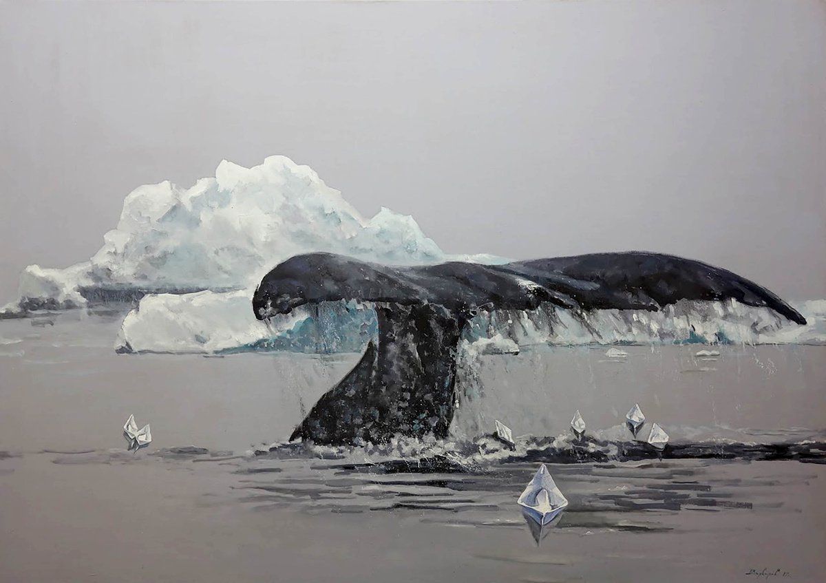 Impressionistic Landscape Oil Painting By Anatolii Varvarov, 75 X 53, Without Oars, Original Artwork