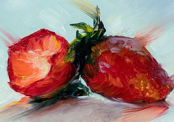 Strawberry art painting