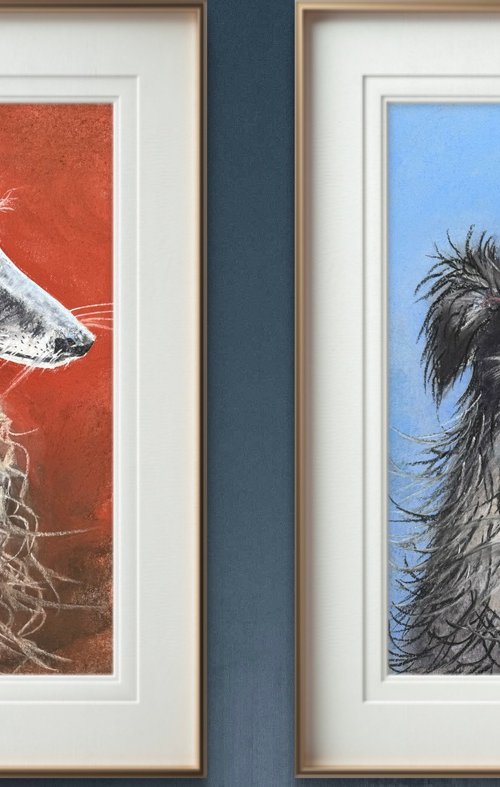 Dogs Portraits Soft Pastel by Yuliia Sharapova