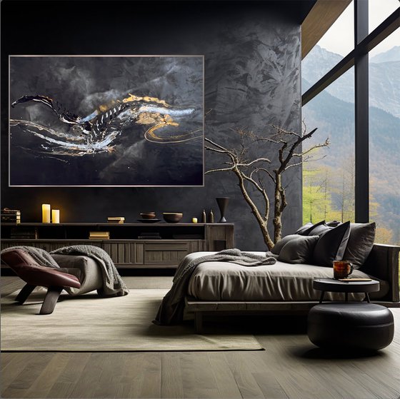 Silver Energy in Black Night