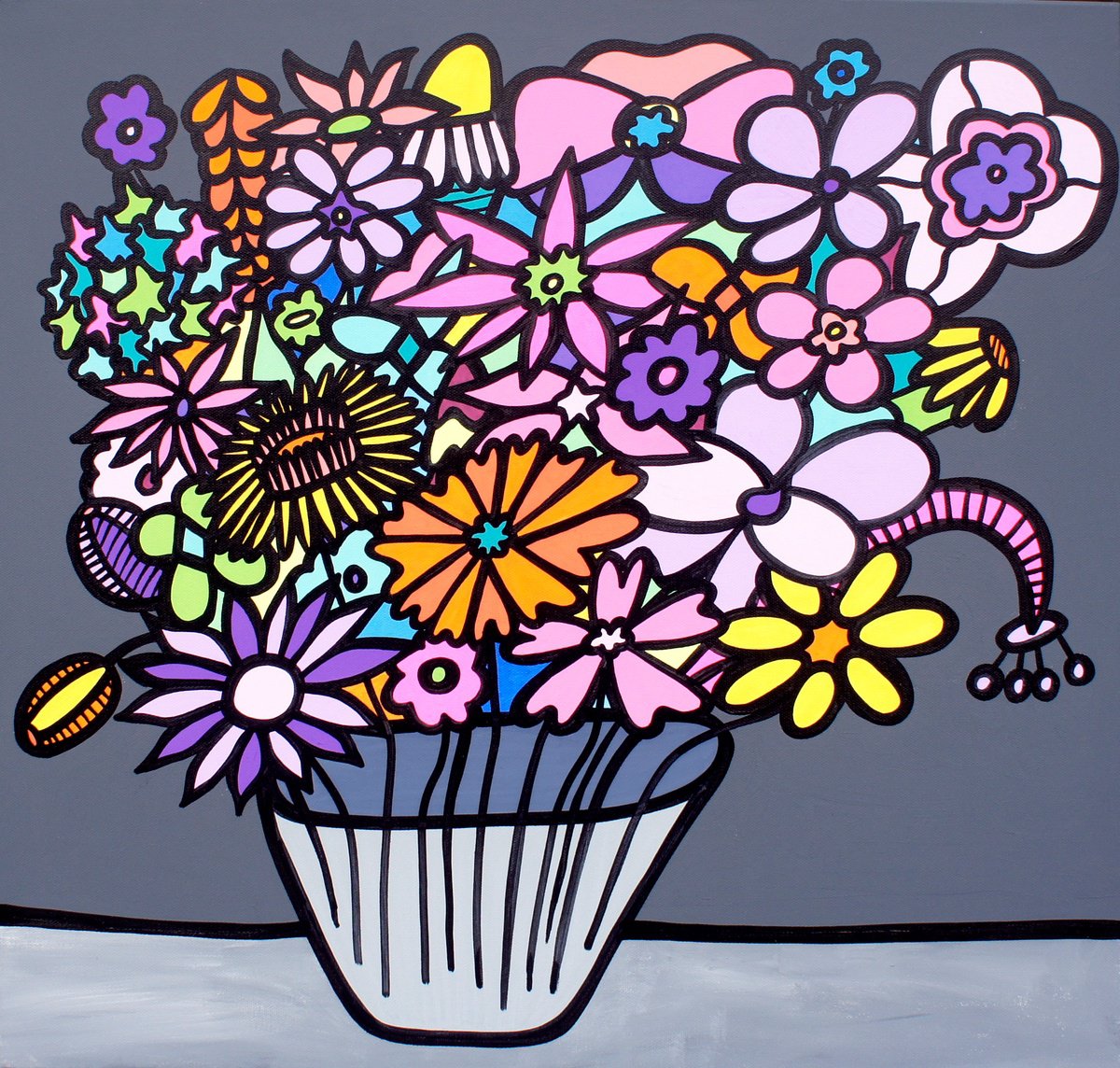 Brightest Bunch Acrylic Painting By Kev Munday 