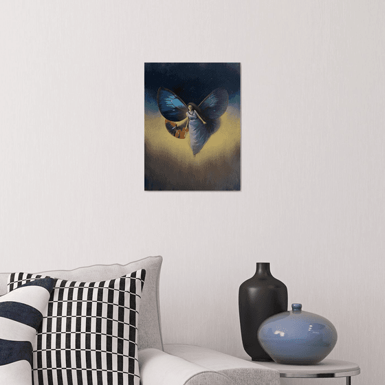 Wings behind the shoulders