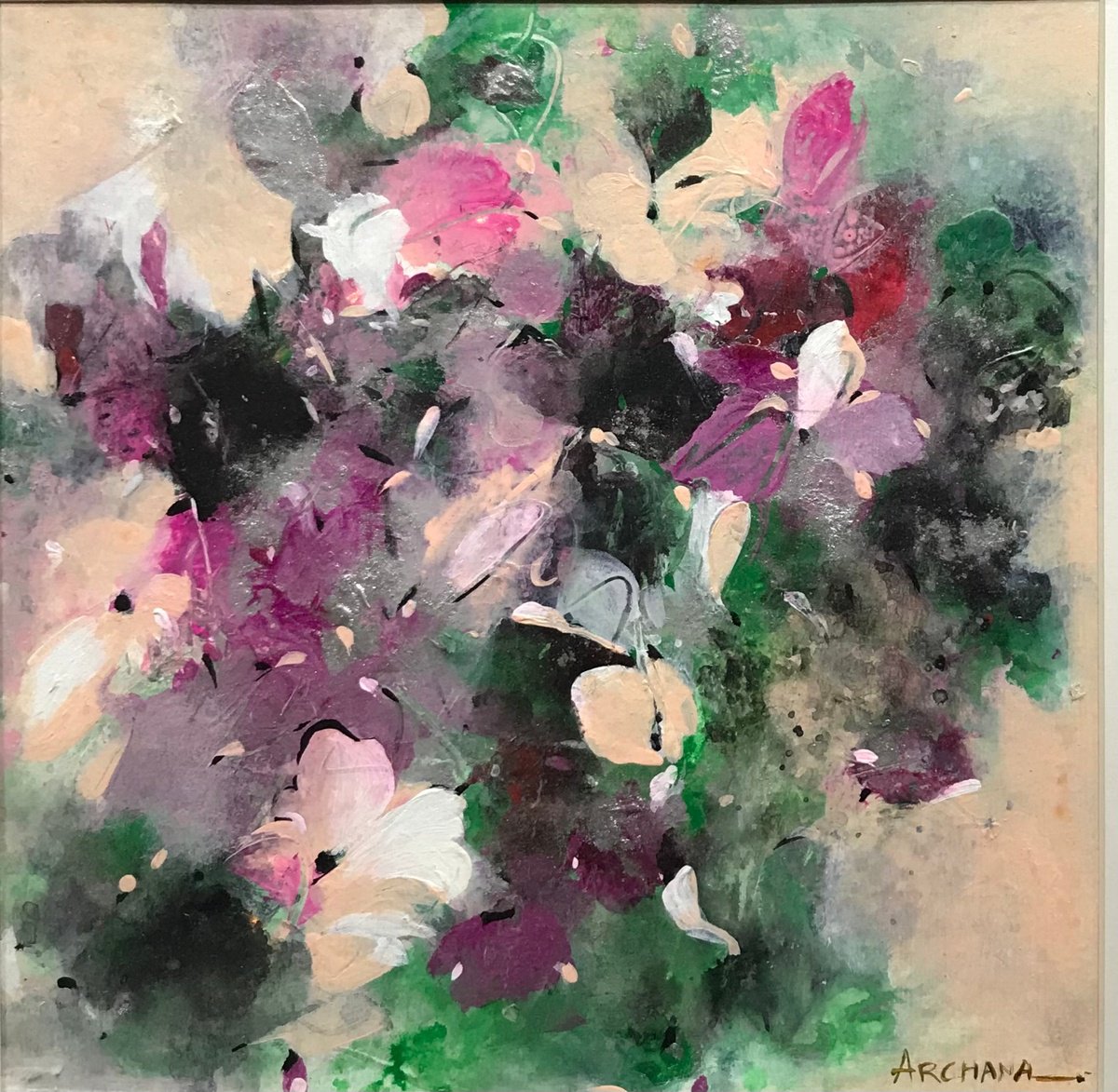 Abstract floral painting by Archana Bhardwaj